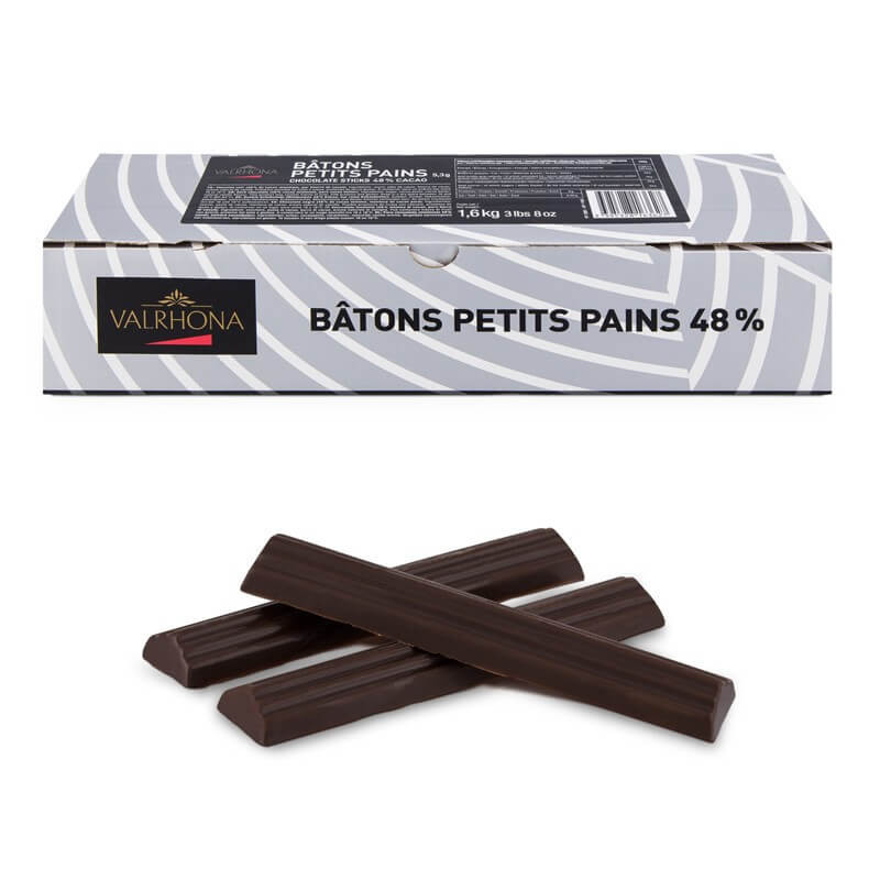 Bâton de chocolat 48 %  pour pain au chocolat - Valrhona   1.6kg - 5.3 gr