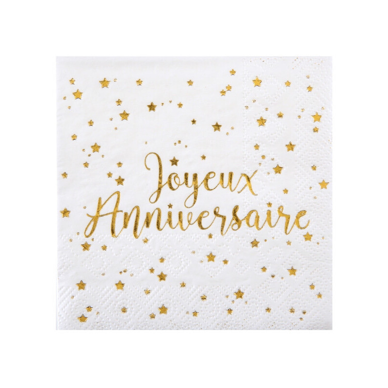 Serviette joyeux anniversaire x20