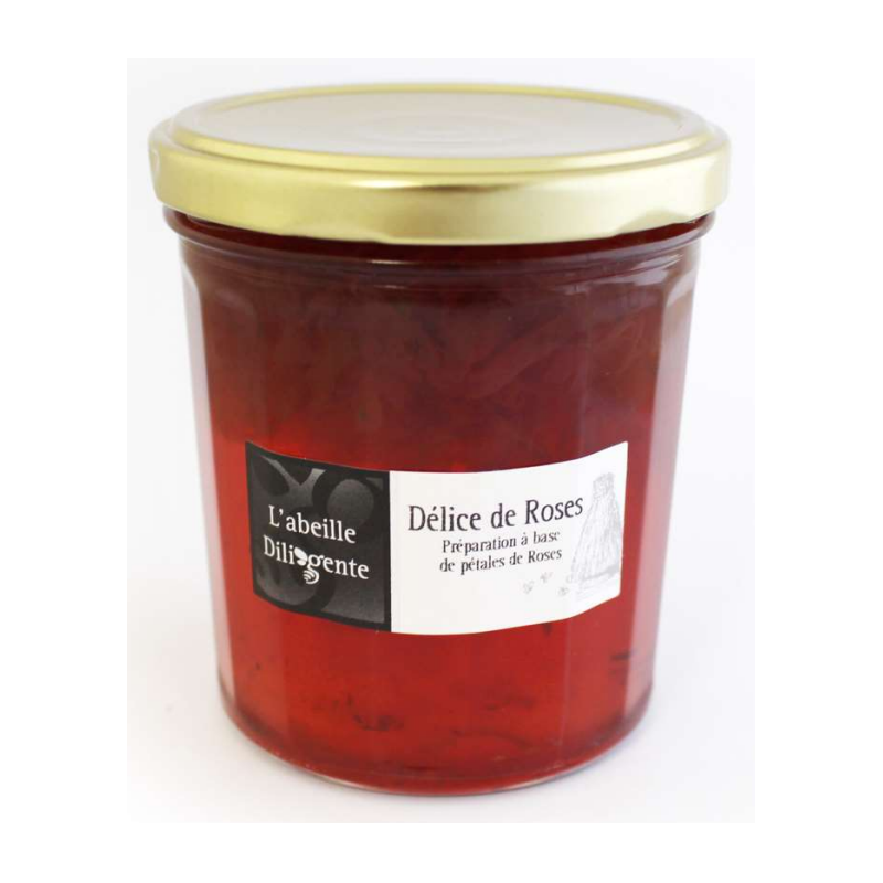 Confiture l'abeille Diligente ROSES DÉLICES - 375g