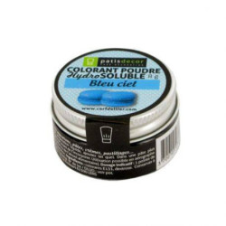 Colorant poudre hydrosoluble bleu ciel - 8g