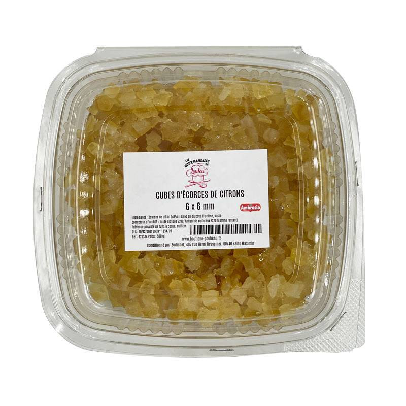 Citron confit - cubes d'écorces de citrons 500g