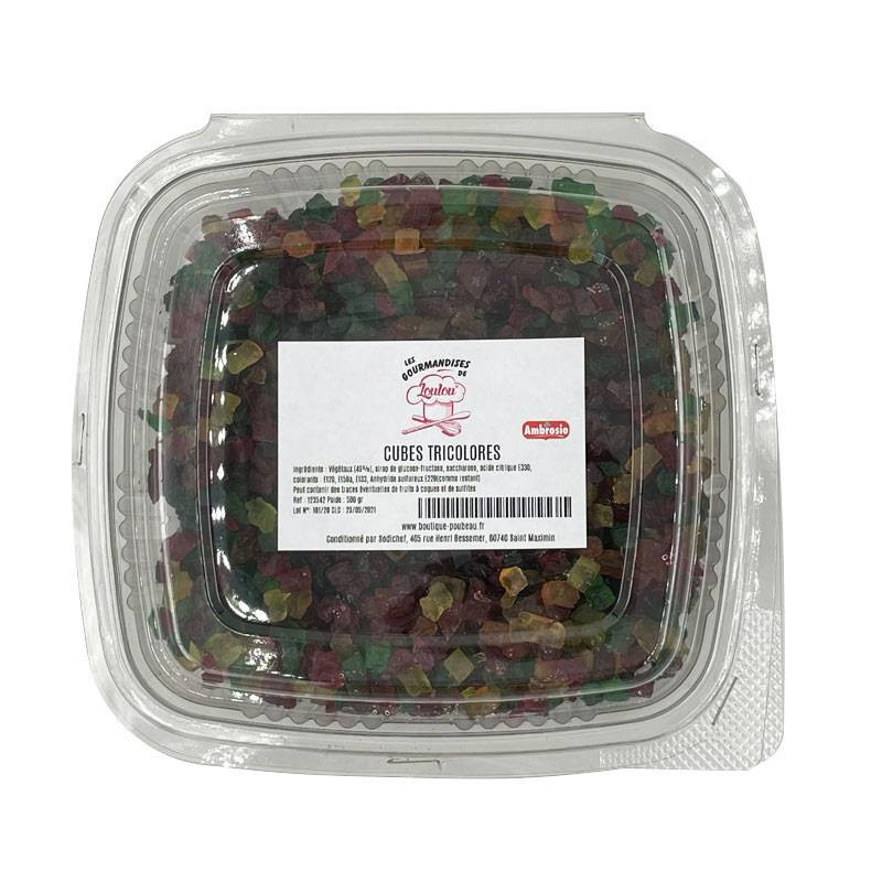 Fruits confits - cubes tricolores 500g