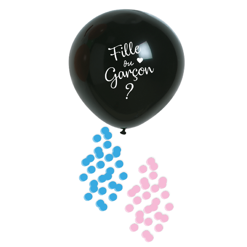 Ballon géant garçon/fille + confettis