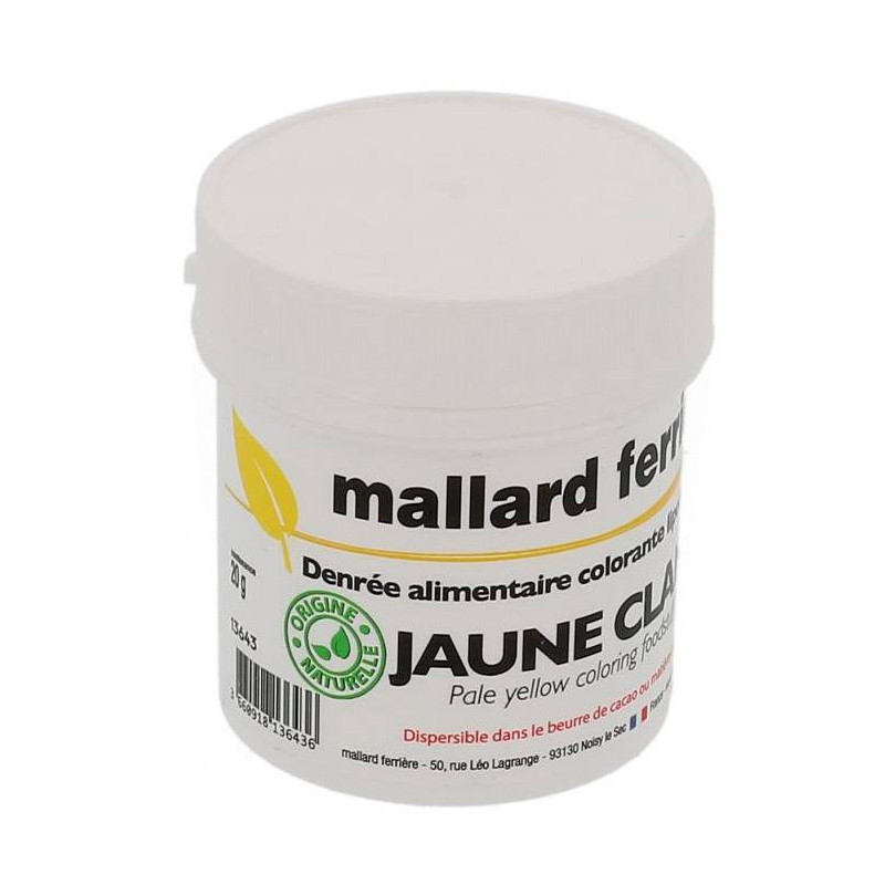 Colorant alimentaire naturel liposoluble jaune clair - 20g