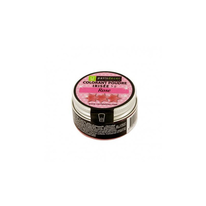 Colorant poudre irisé Rose 5g - Pâtisdécor