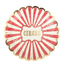 Assiette circus vintage x8 - Artyfêtes
