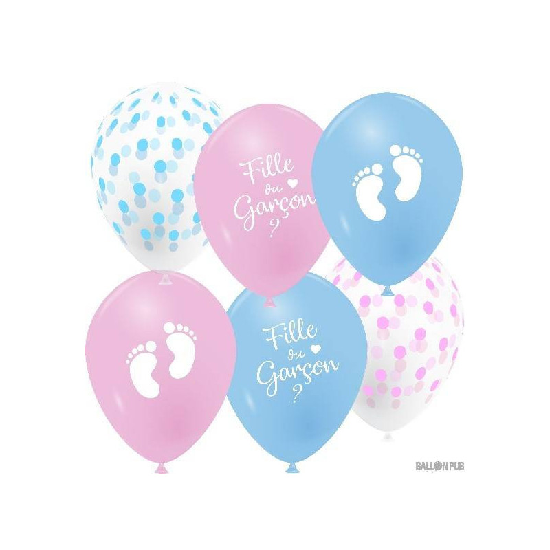 Ballon mélange petits poids et pieds fille ou garçon diam 25/29cm x6