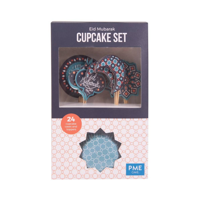 Set à cupcakes - Eid Mubarak (24 caisses et toppers)