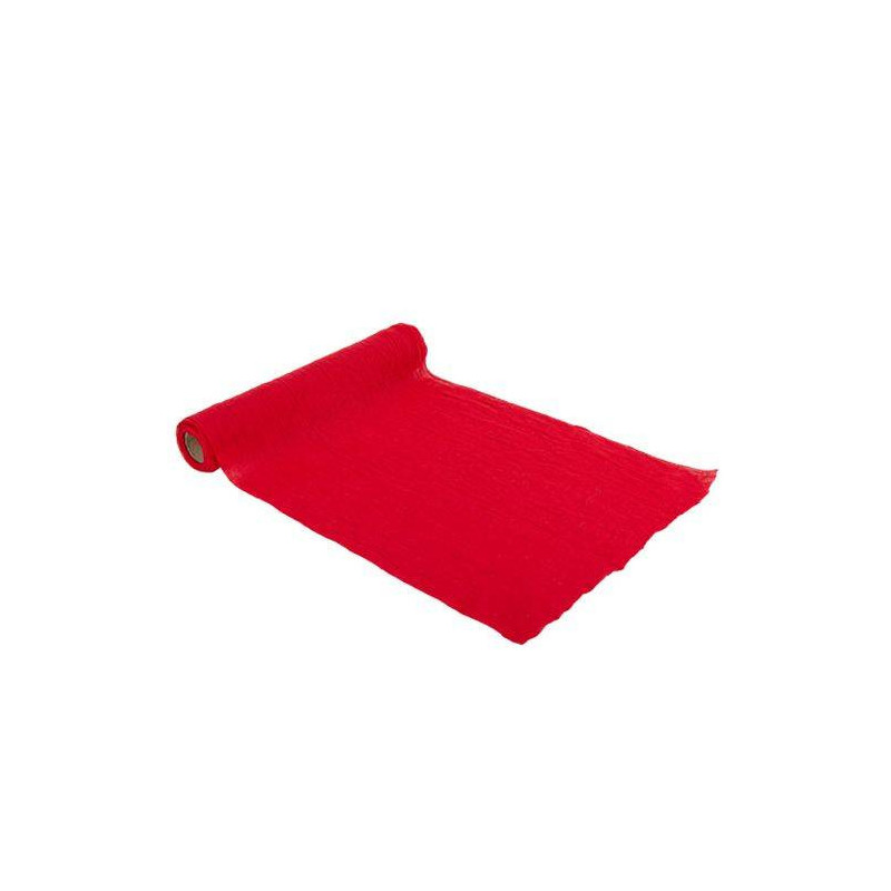 Chemin de table Mousseline Rouge 28cmx5m