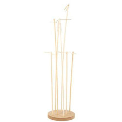 Centre de Table Support à Ballons 7 Tiges en Bois ⌀ 17cmx68cm