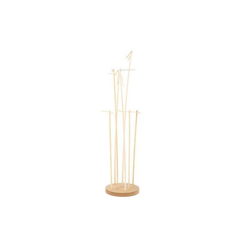 Centre de Table Support à Ballons 7 Tiges en Bois ⌀ 17cmx68cm