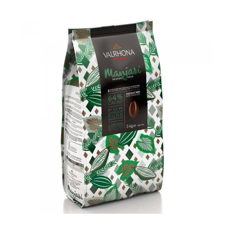 Chocolat de couverture noir Manjari 64% 3kg - Valrhona