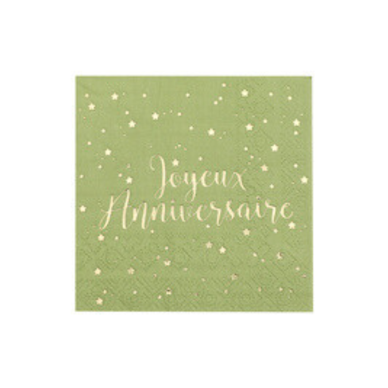 Serviette en papier joyeux anniversaire x20-Boutique-poubeau.fr