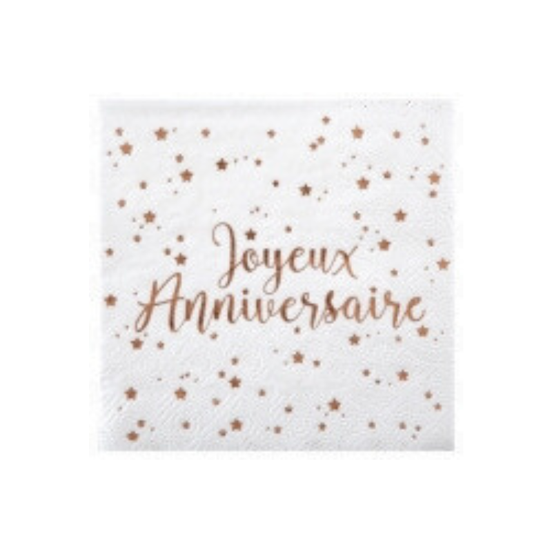 Serviette en papier joyeux anniversaire x20-Boutique-poubeau.fr