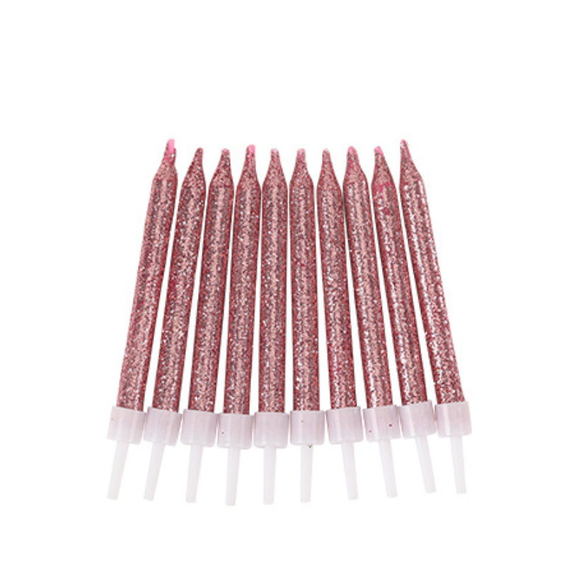 10 bougies paillettes rose gold