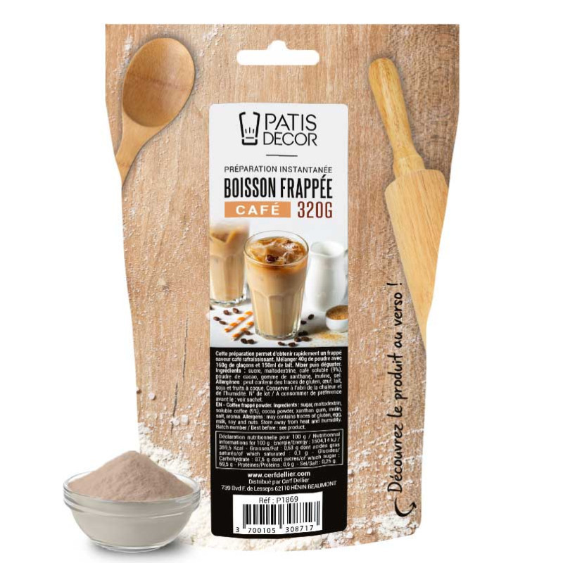 Préparation instant boisson frappée café - Pâtisdécor