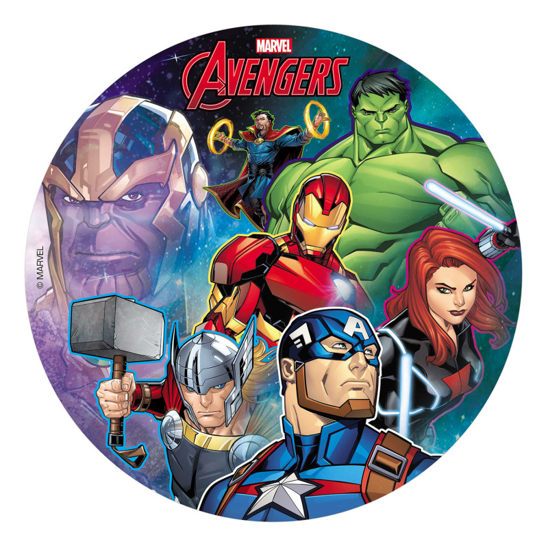 Disque feuille de sucre sans sucre AVENGERS Ø20cm