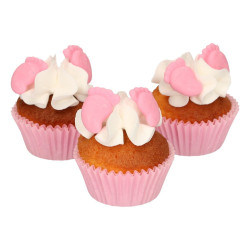 Décors en sucre pieds bébé rose x8 - FunCakes