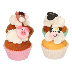 Décors en sucre la ferme x12 - FunCakes