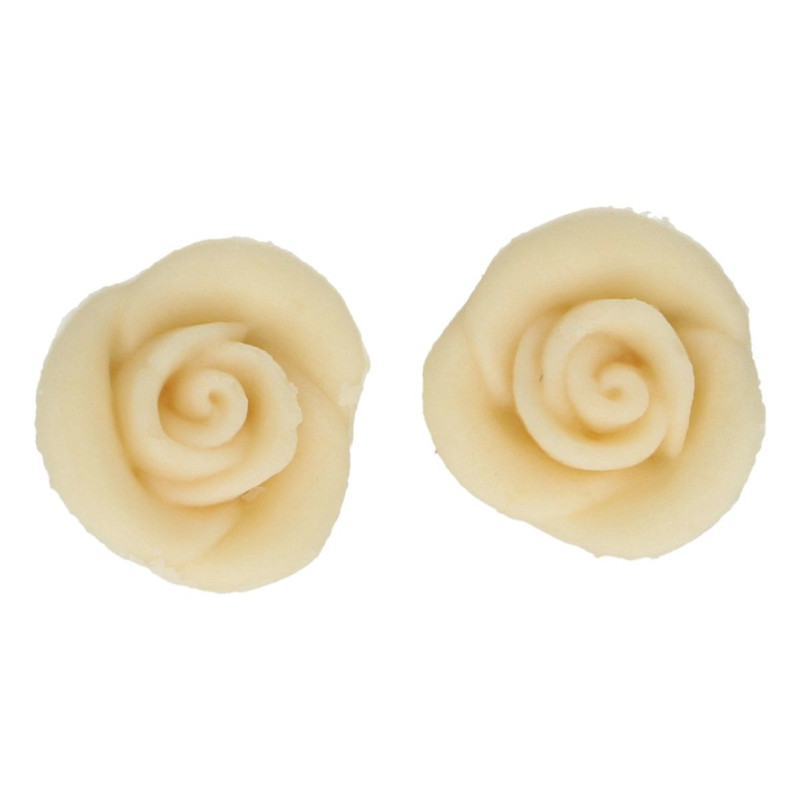 Rose en pâte d'amande blanc naturel x 6 - FunCakes