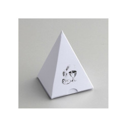 Boîte dragées MINI PYRAMIDE calice argent x10