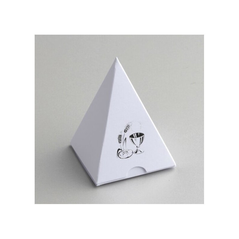 Boîte dragées MINI PYRAMIDE calice argent x10