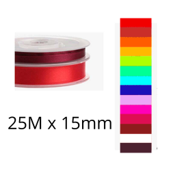 Ruban Satin 15mm x 25M  - décoration pour mariage et baptêmes