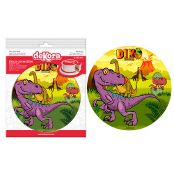 Disque feuille de sucre sans sucre DINOSAURES Ø20cm