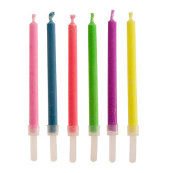 Bougies flammes couleurs x 6