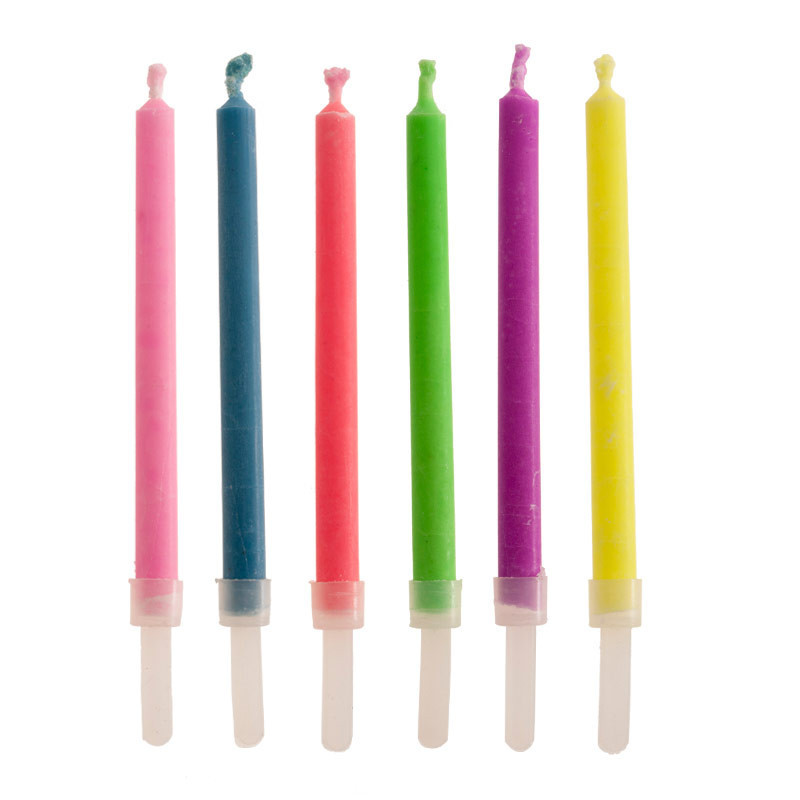 Bougies flammes couleurs x 6