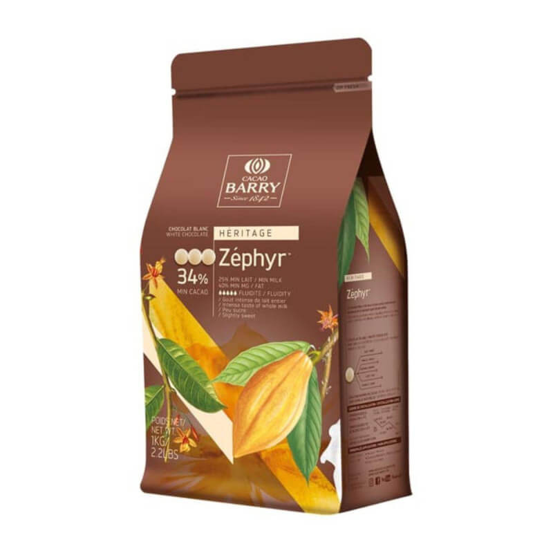 Chocolat blanc Zéphyr 34% 1kg - Cacao Barry