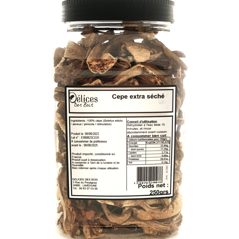 Cèpes extra séchés - Boite de 250g