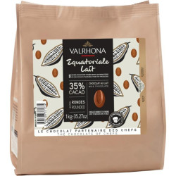 Chocolat de couverture lait Équatoriale 35% 1kg - Valrhona