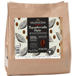 Chocolat de couverture noir Équatoriale 55% 1kg - Valrhona